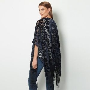 Beautiful Navy Velvet Burnout Wrap